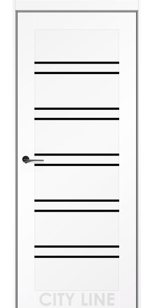 Межкомнатные двери CityLine Express TERENZA korfad-express-terenza-bilii-diamant-oscar-collection-s-cernym-steklom